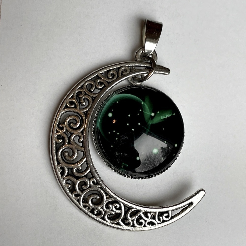 Titanium Steel Astrological Moon Pendant